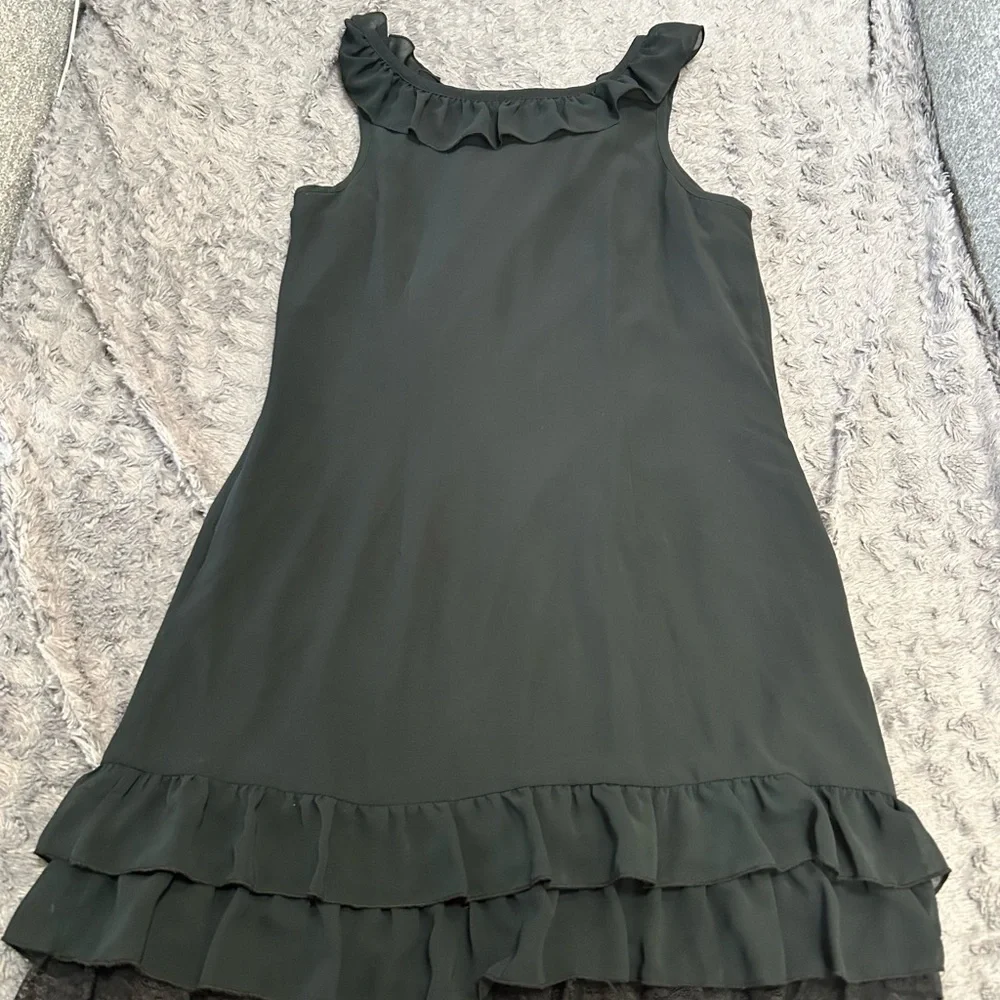 Xhilaration Black Ruffled Tiered Mini Sundress - Picture 2 of 3